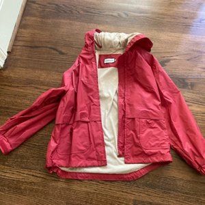 Red London Fog Ladies Medium Hooded Raincoat